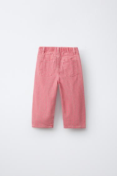 GINGHAM TWILL CULOTTES - Red by Zara - Image 1