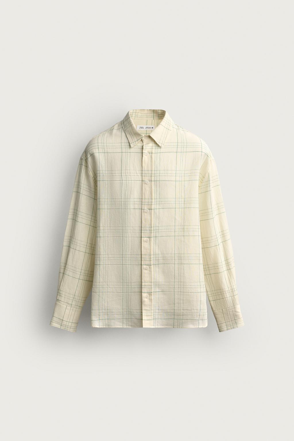 COTTON/LINEN CHECKED SHIRT