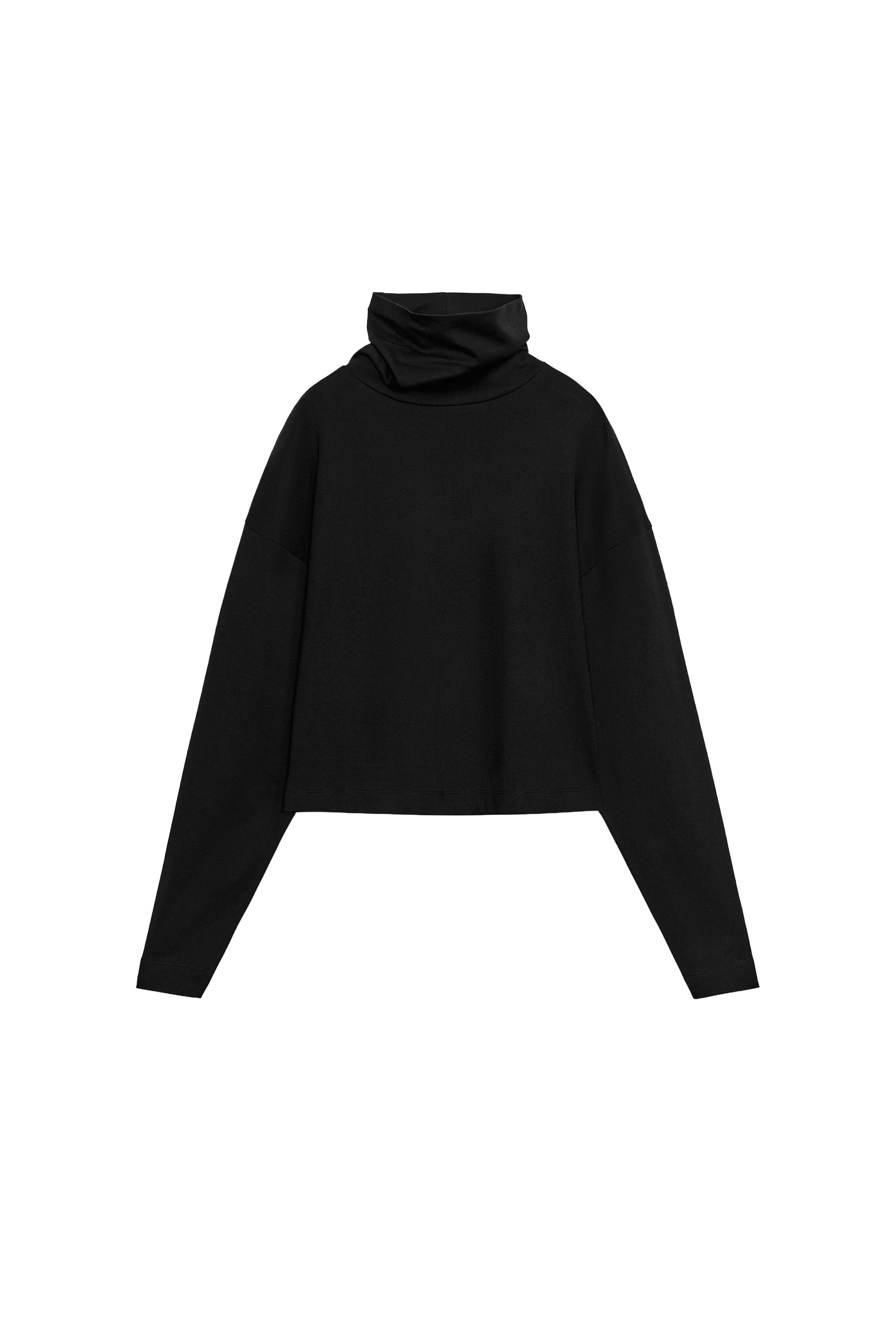 INTERLOCK HIGH NECK T-SHIRT - Black | ZARA United States