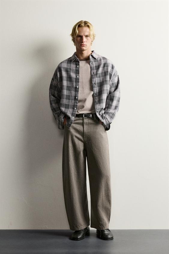 PANTALONS DE CAMA AMPLA - Caqui de Zara - Imatge 0