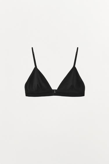 Zara MODAL TRIANGLE BRALETTE - Black