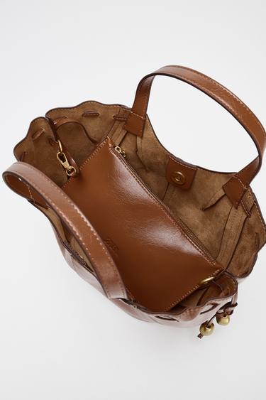 SAC À MAIN BRETELLES FANTAISIE - Marron foncé de Zara - Image 4
