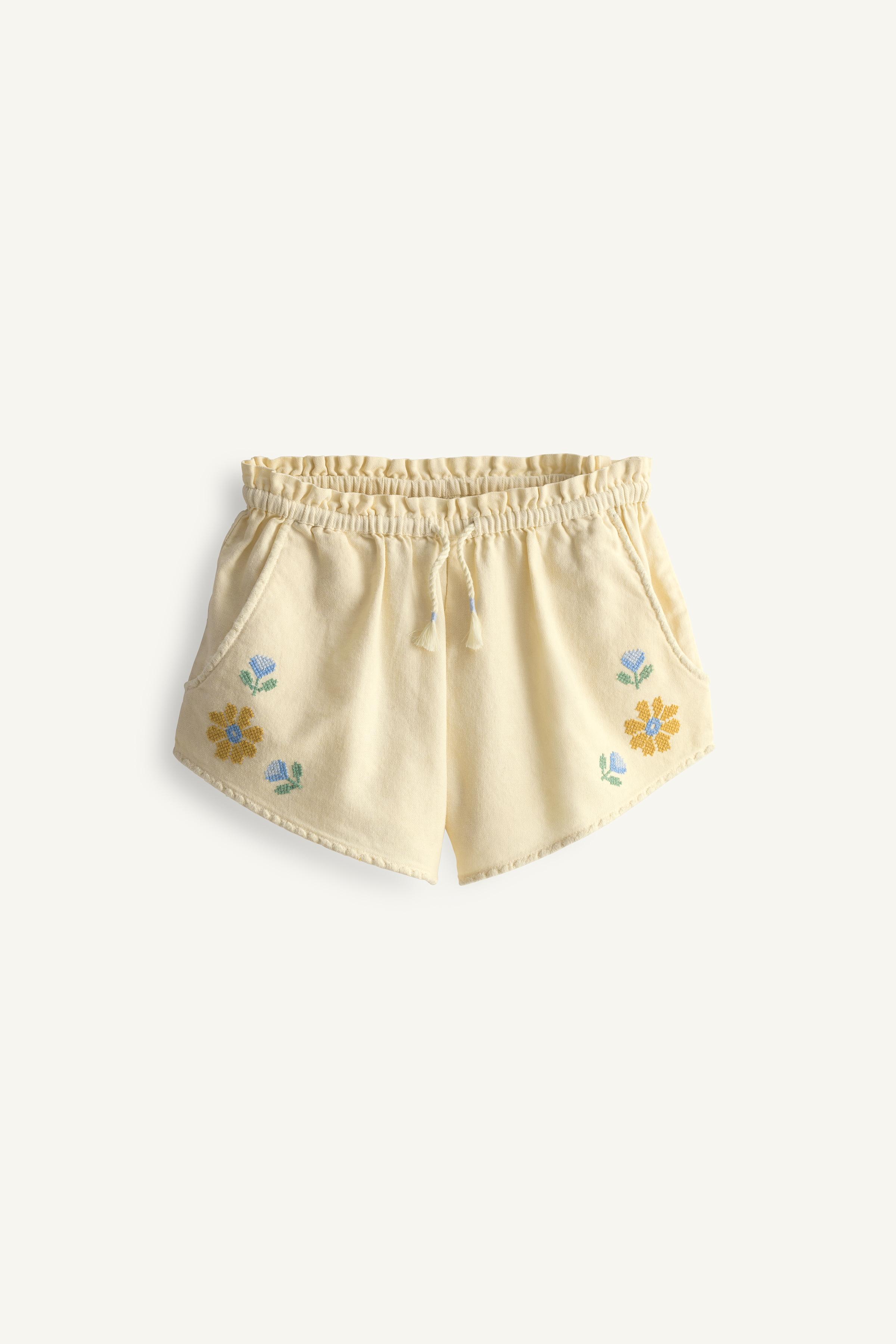 SHORT À FLEURS BRODÉES POINT DE CROIX LIMITED EDITION