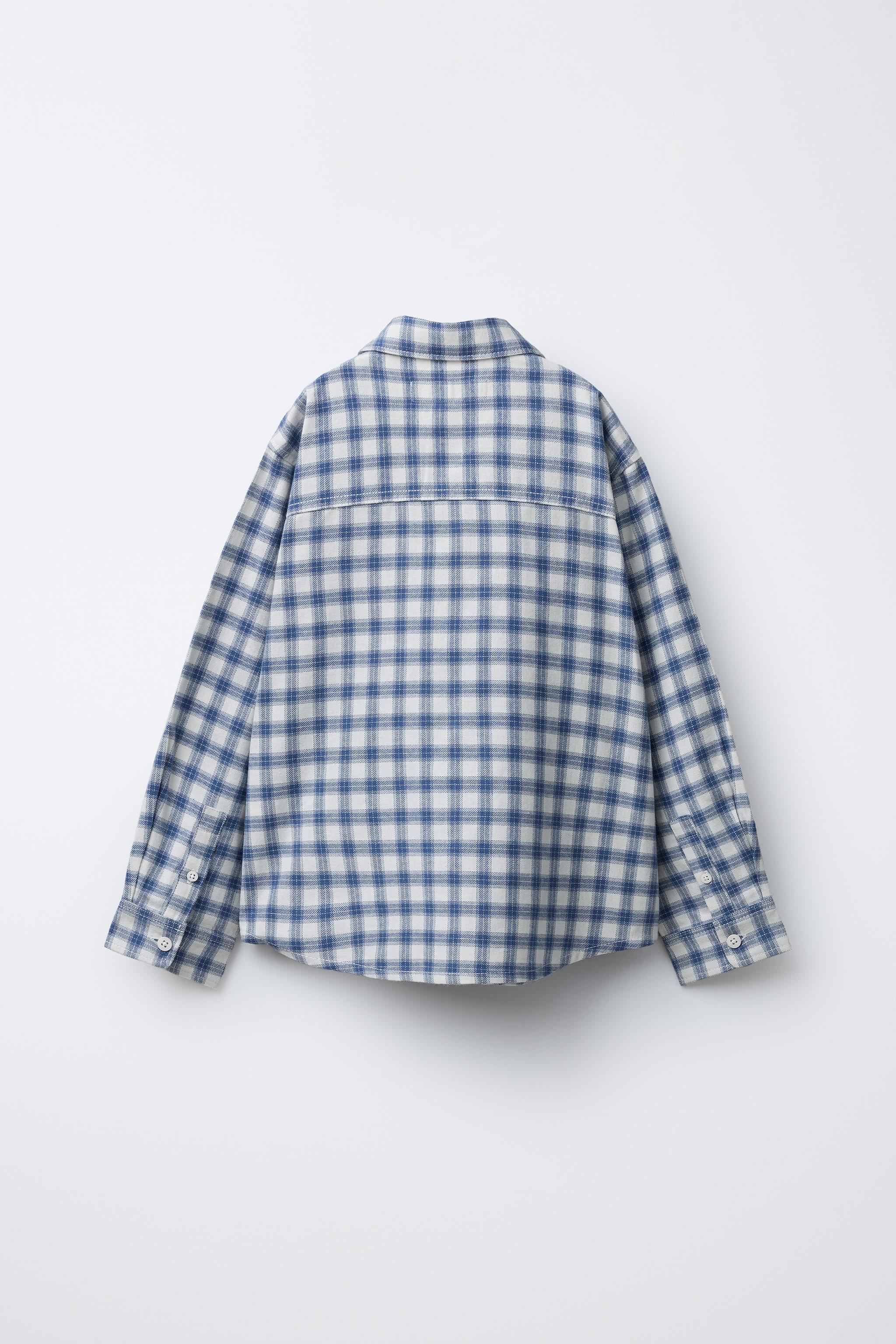 チェック柄シャツ - ブルー | ZARA Japan / 日本