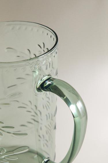 FLORAL ACRYLIC JUG - Green / Blue by Zara - Image 1