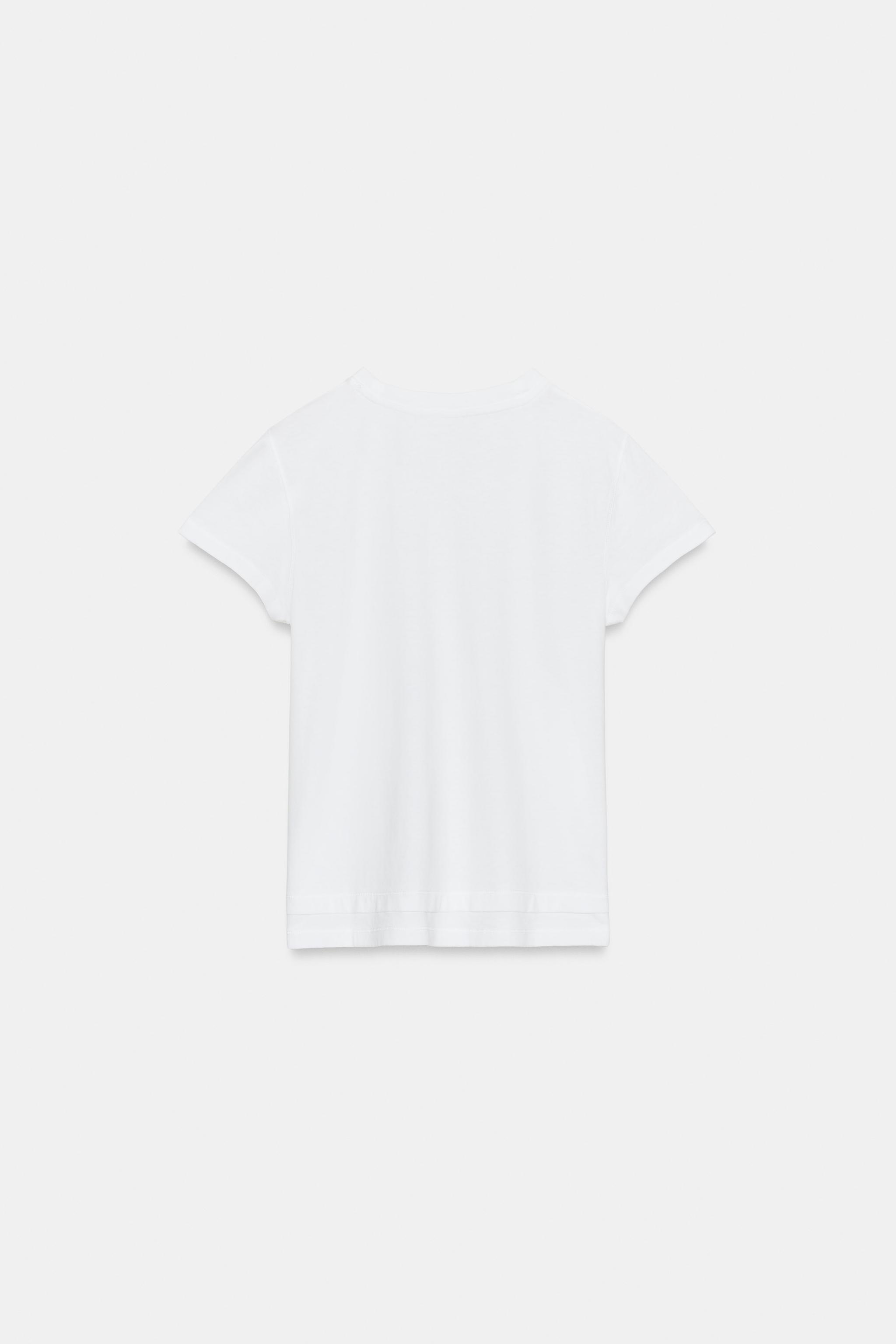 ÇİFT KAT ETKİLİ KISA KOLLULU T-SHIRT - Görsel 5