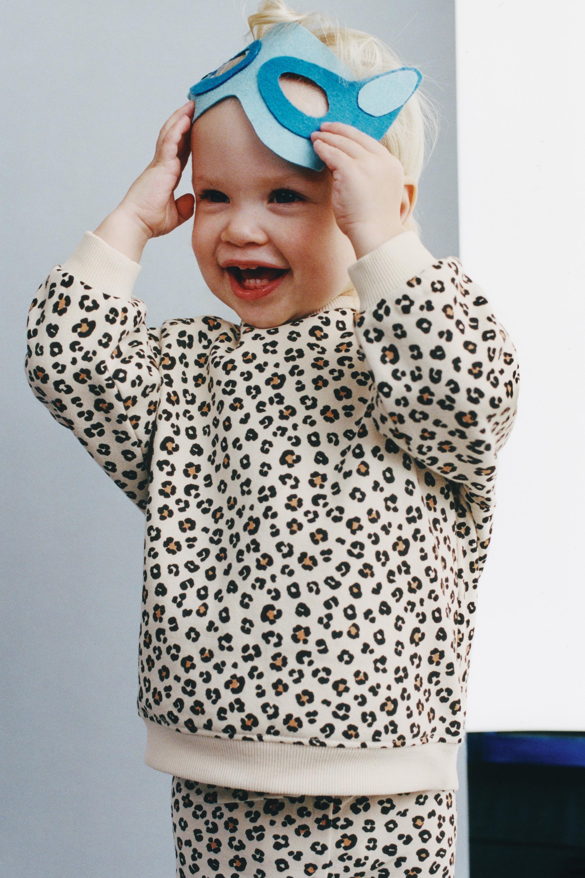 ANIMAL PRINT SWEATSHIRT AND LEGGINGS SET