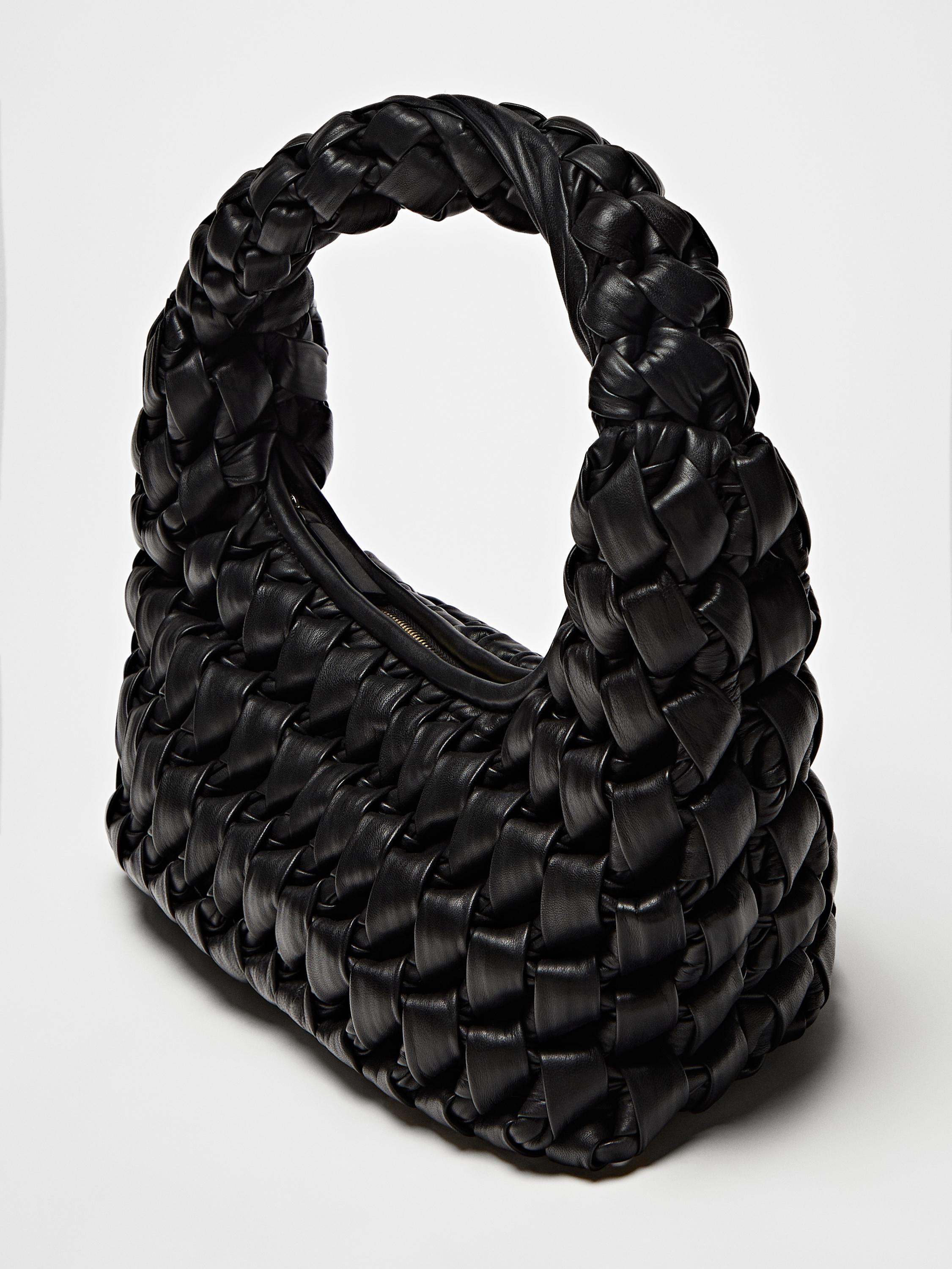 Nappa leather maxi bag with knot detail - Black | ZARA United States