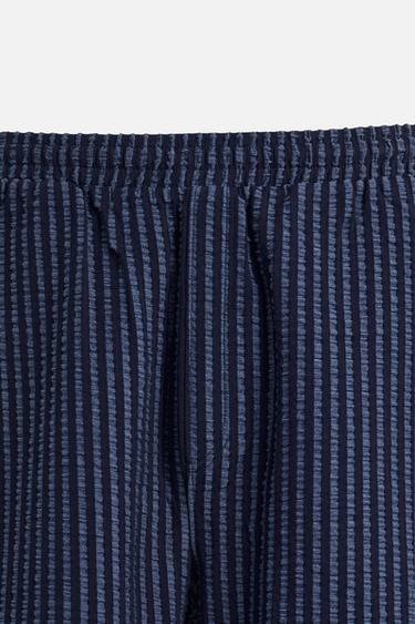 BERMUDA RELAXED FIT SEERSUCKER - Bleu / Bleu marine de Zara - Image 8