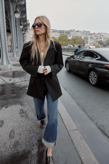 Zara OVERSIZED DOUBLE BREASTED BLAZER - Black - Image 0
