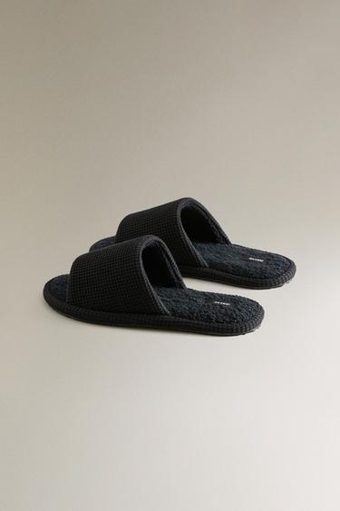 CHAUSSONS OUVERTS TISSU ÉPONGE SALLE DE BAIN - Noir de Zara - Image 3