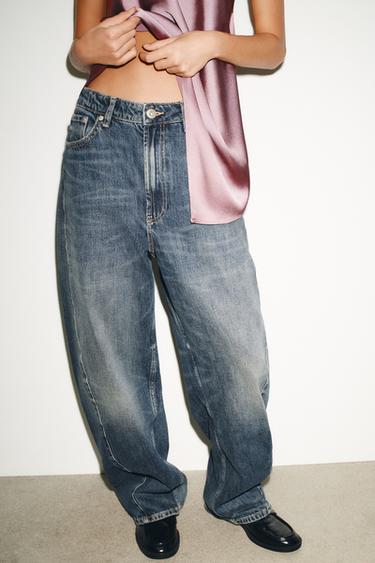 ДЖИНСИ TRF BAGGY BARREL ІЗ СЕРЕДНЬОЮ ПОСАДКОЮ - Блакитний Zara