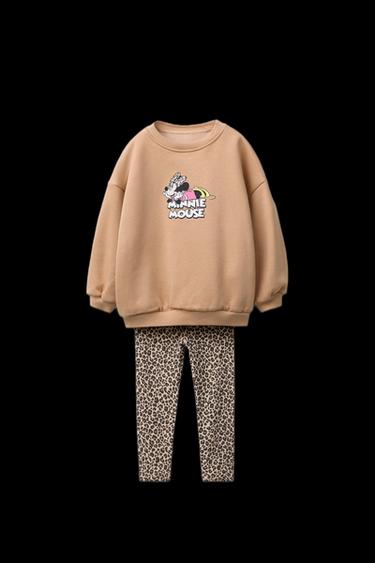 MINNIE MOUSE © DISNEY ANIMAL PRINT SWEATSHIRT AND LEGGING SET - Ochre by Zara - Image 0