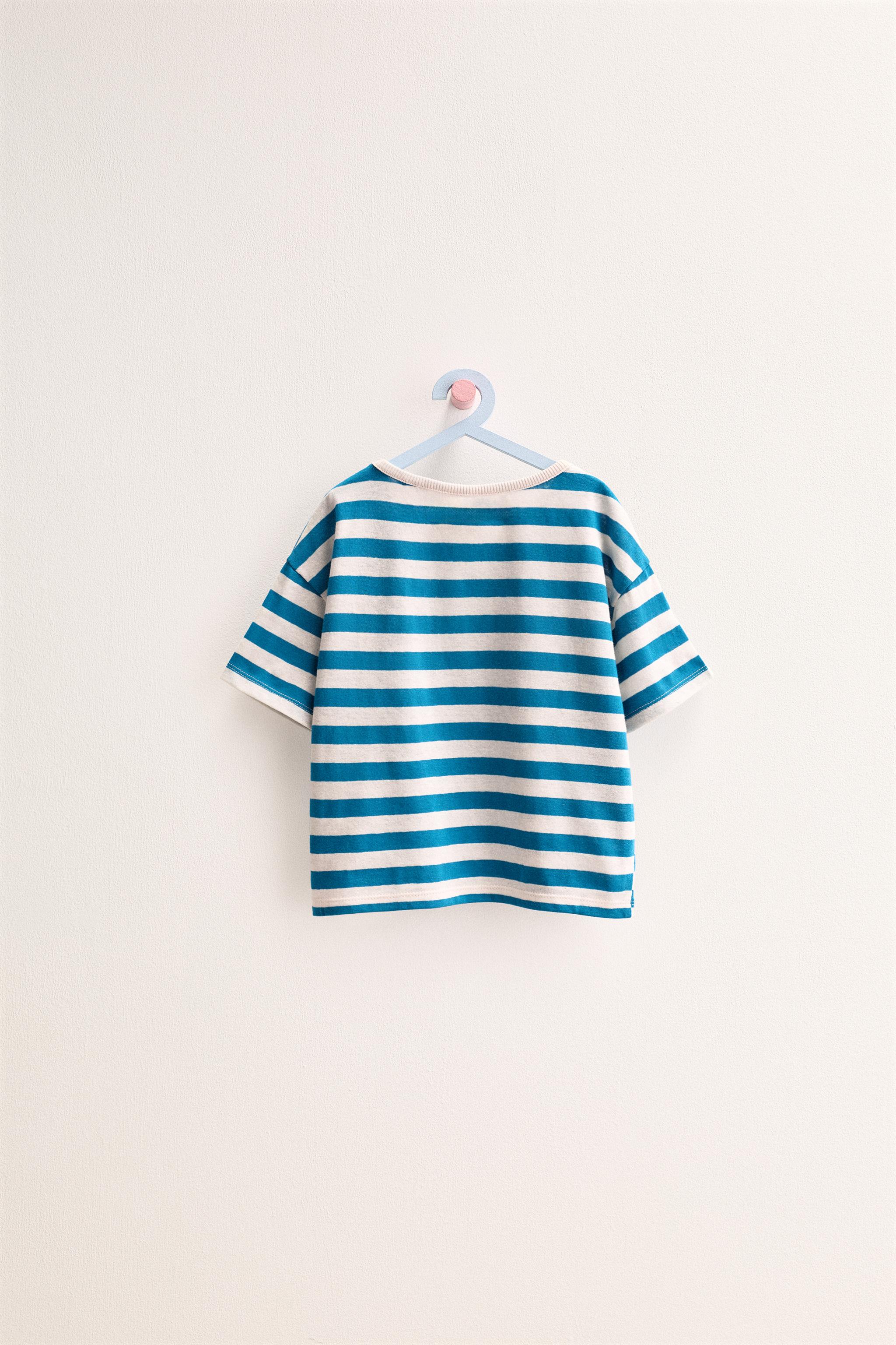 ZARA TIMELESS - STRIPED COTTON LINEN T-SHIRT