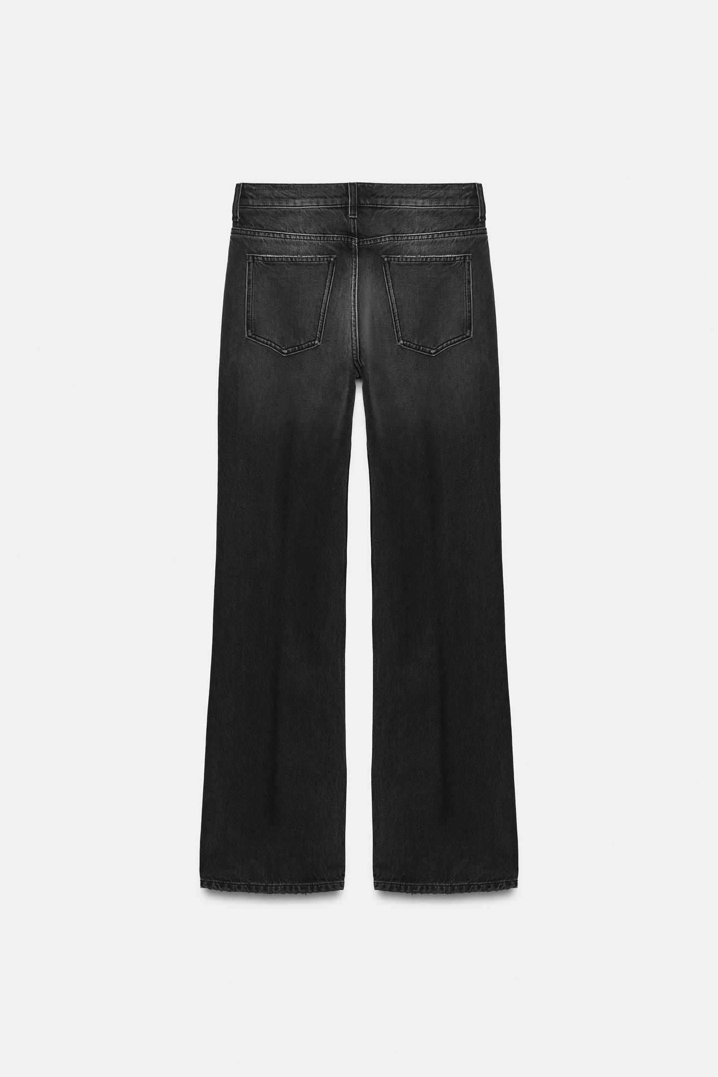 Женские джинсы Zara ZW Collection Mid-Rise Flare Fit, цвет: Чёрный — фото 7