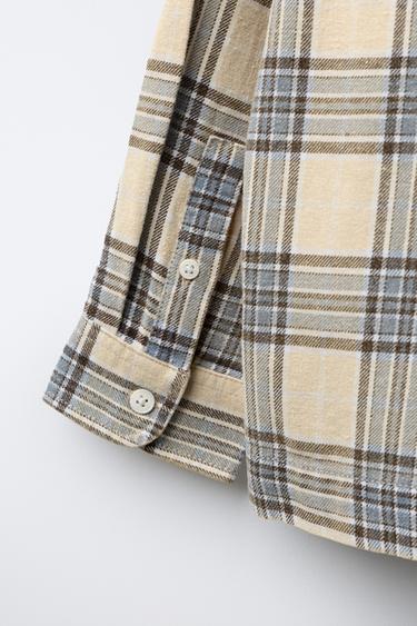 CHECK PRINT SHIRT - Mustard by Zara - Image 3