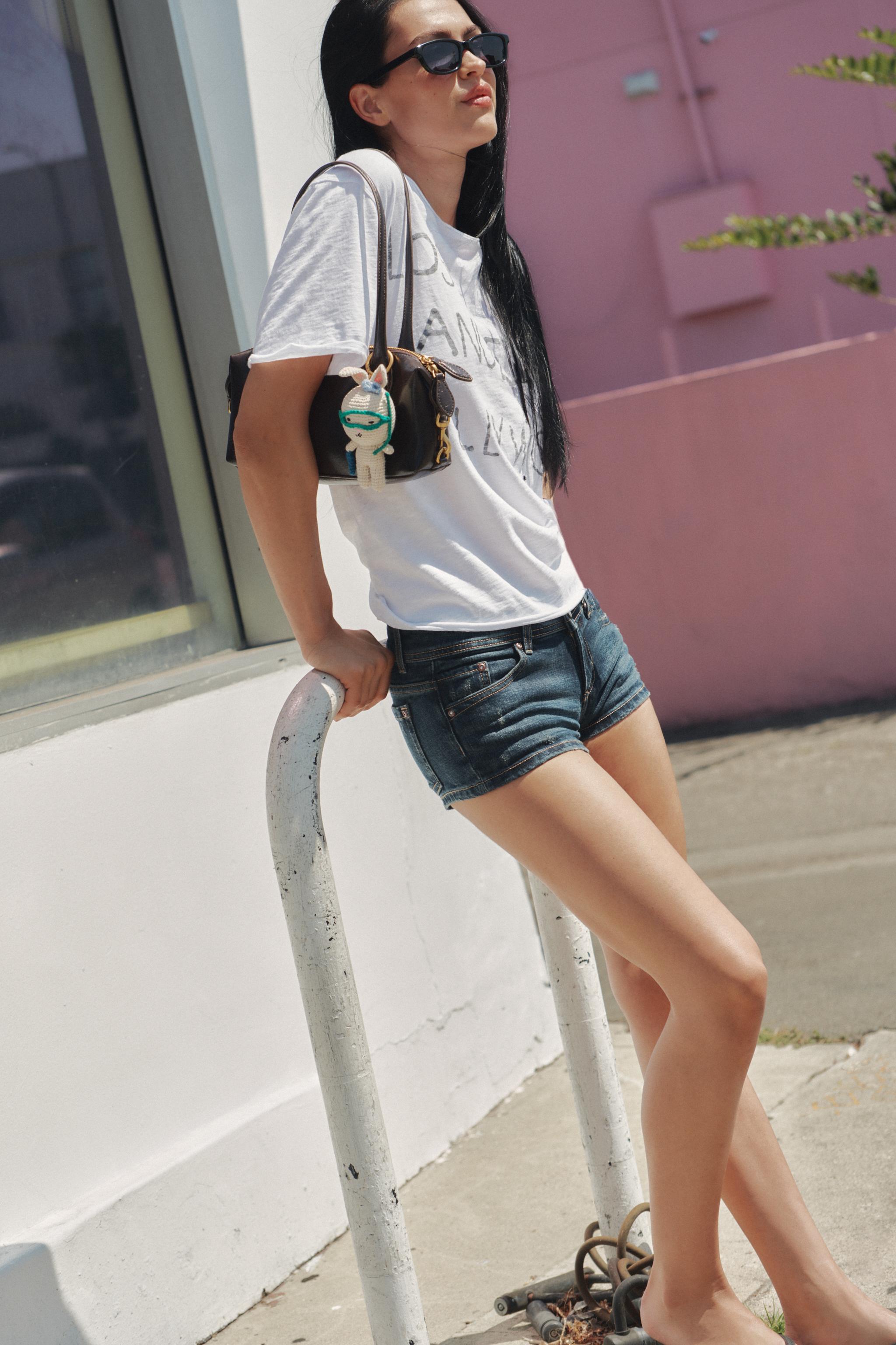 SHORT MINI EN DENIM TRF TAILLE BASSE