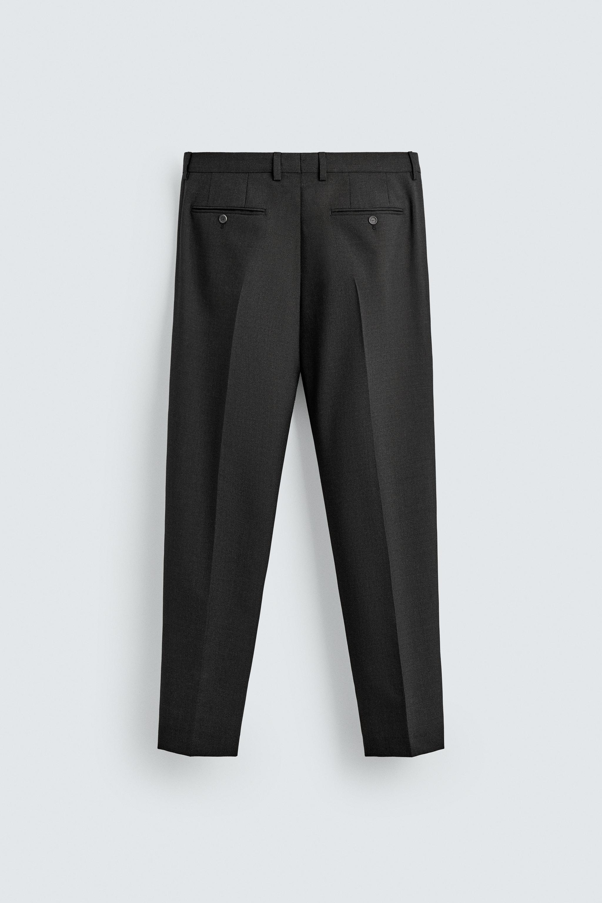 100% WOOL REGULAR FIT SUIT PANTS