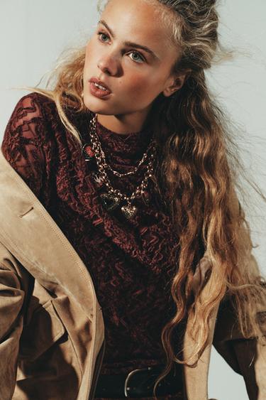 PACK OF 2 METAL HEART NECKLACES - Golden by Zara