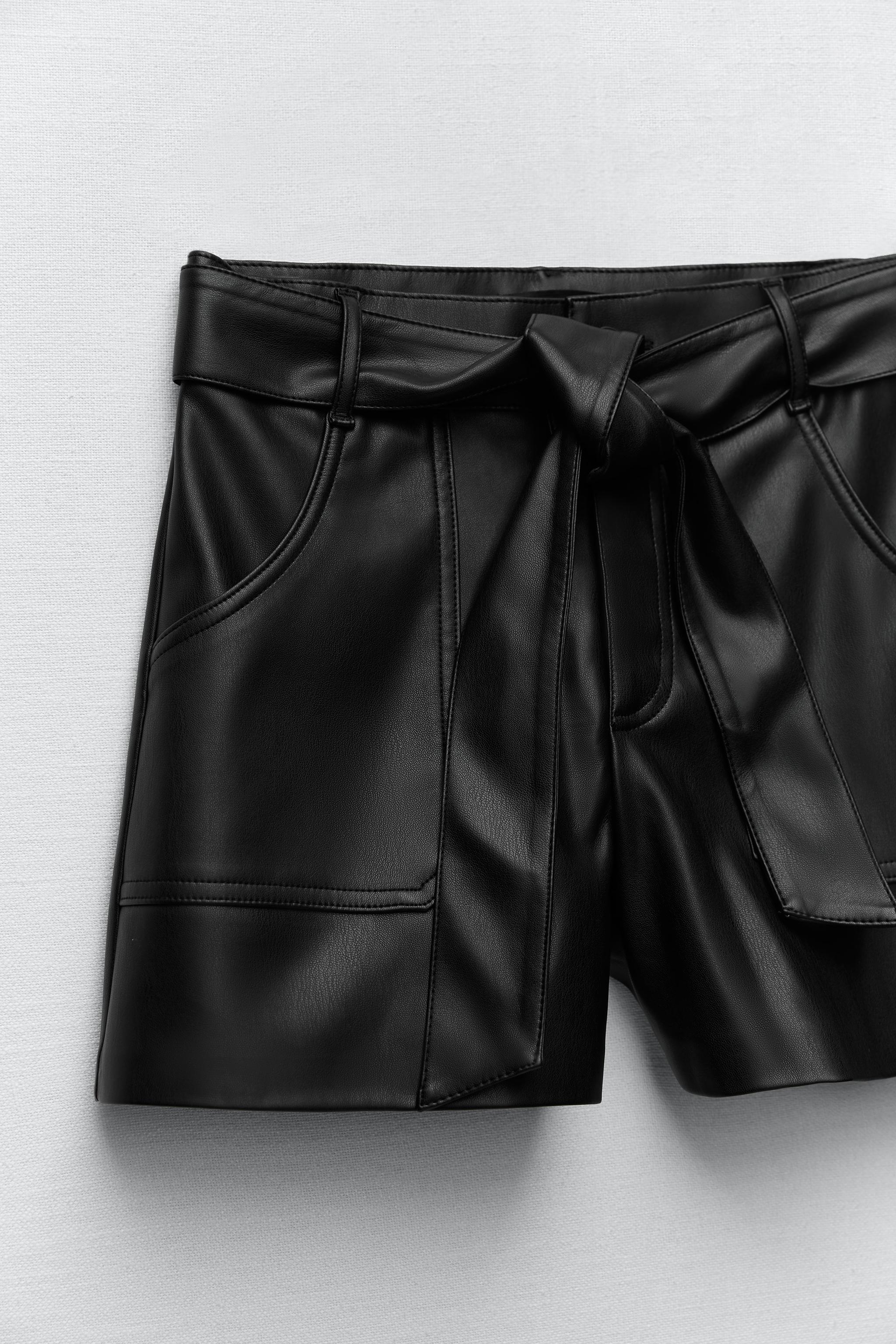FAUX LEATHER SHORTS Black ZARA United Kingdom