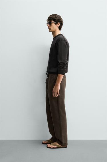PANTALON STRUCTURÉ COUPE DÉCONTRACTÉE - Marron de Zara - Image 3