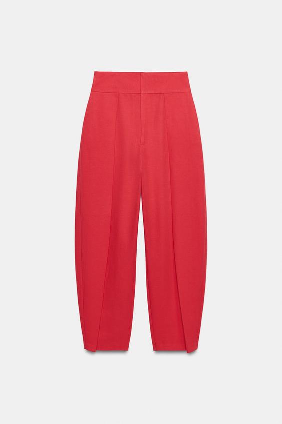 BALLOON  PLEATED TROUSERS - Bright red by Zara - Image 0