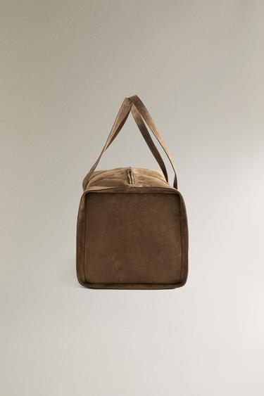 SAC DE VOYAGE CUIR - Vert kaki de Zara - Image 2