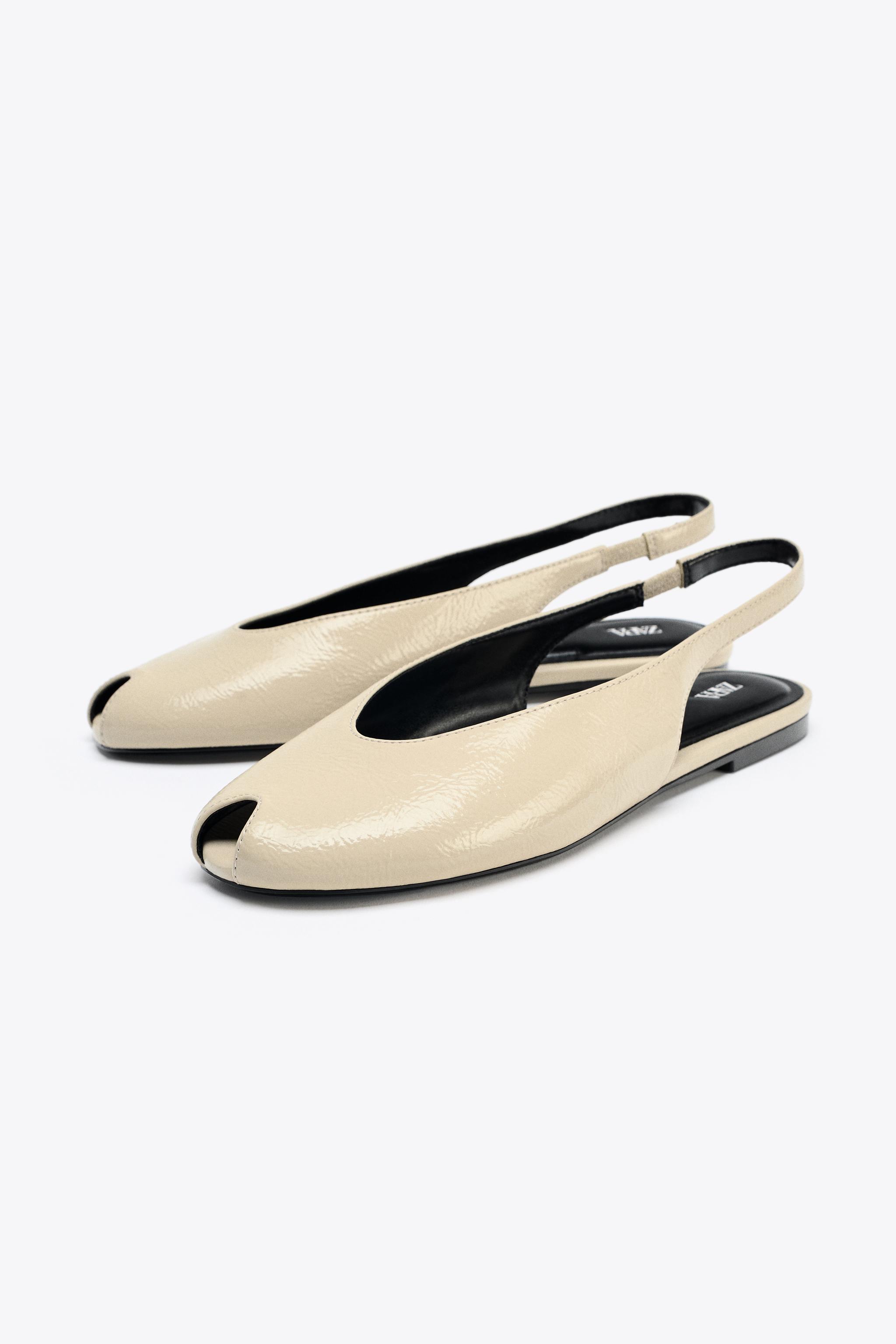その他 SARA OPEN TOE SLINGBACK SHOES - white | ZARA Canada