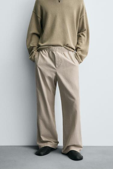 PANTALON COUPE DÉCONTRACTÉE RAYURES - rayures de Zara - Image 1