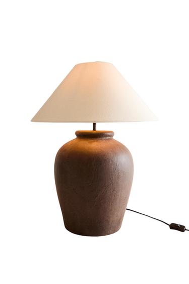 Zara TABLE LAMP WITH CERAMIC BASE - Brown