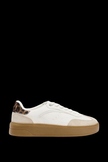 Zara ANIMAL PRINT SNEAKERS - Off White - Image 0