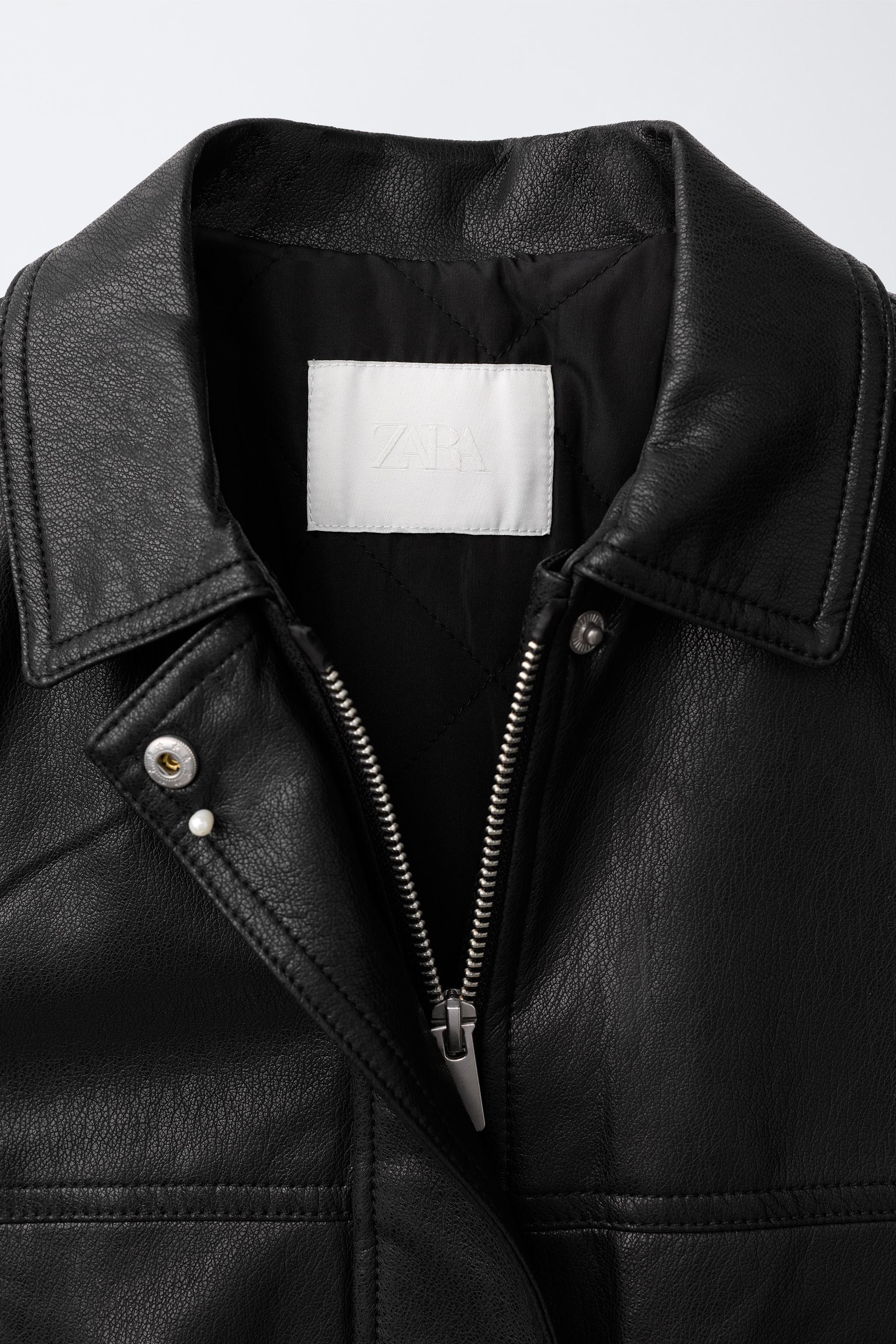 FAUX LEATHER BOMBER JACKET
