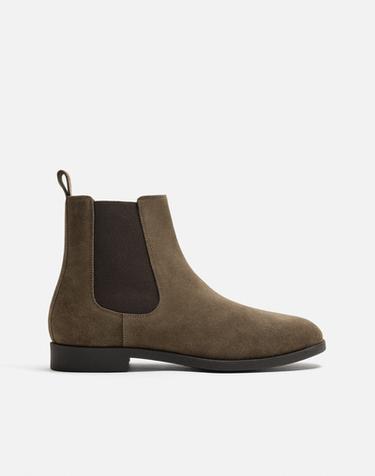 LEATHER CHELSEA BOOTS - Taupe Grey by Zara
