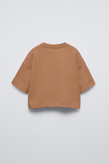 PLAIN INTERLOCK T-SHIRT - Mid-camel de Zara - Image 1