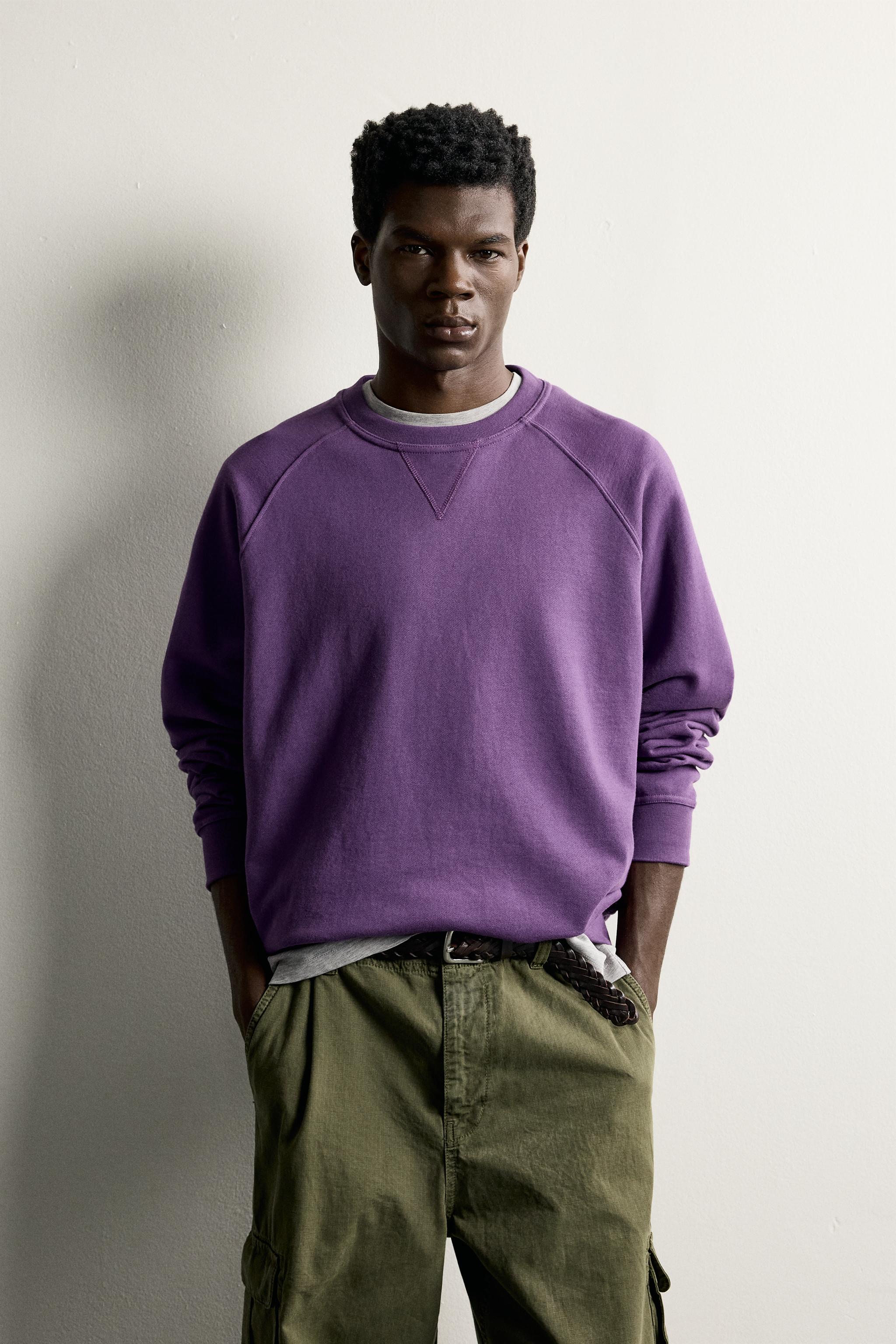 REGULAR FIT CREWNECK SWEATSHIRT — Lilac