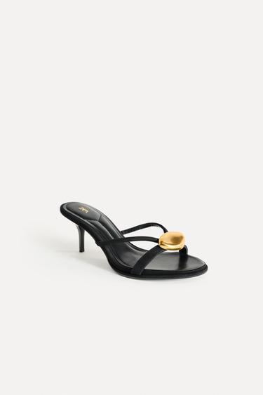 LEATHER SANDALS WITH METAL DETAIL 50TH ANNIVERSARY - Black by Zara - Image 3