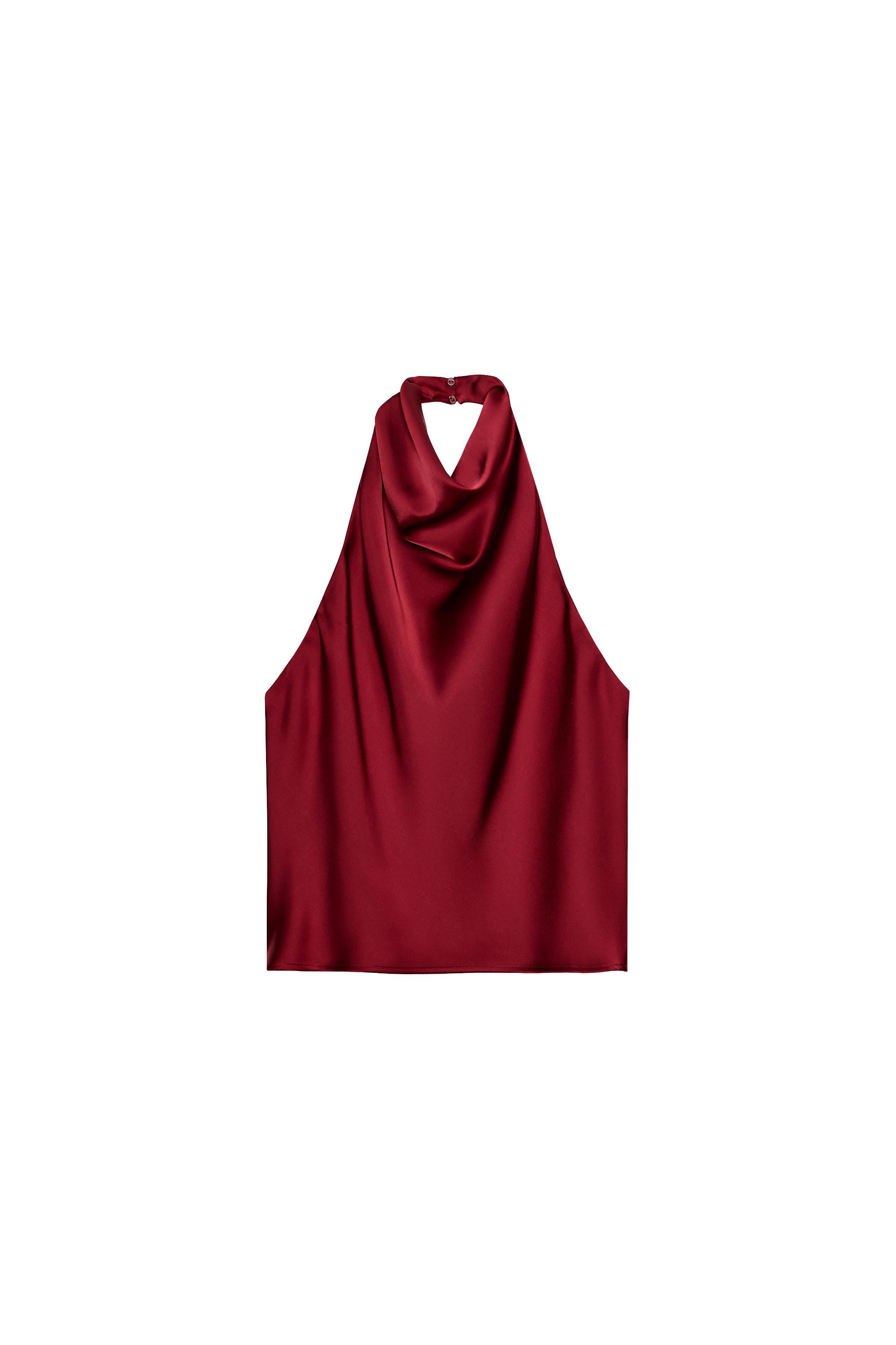 tousararedページ SATIN HALTER TOP - Mid-red | ZARA Turkey
