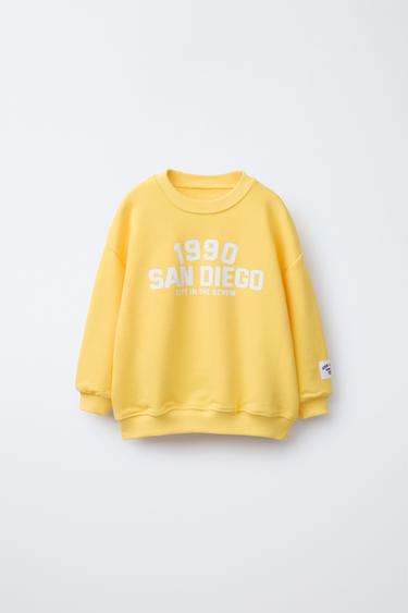 SUDADERA ESTAMPADO TEXTO - Amarillo de Zara