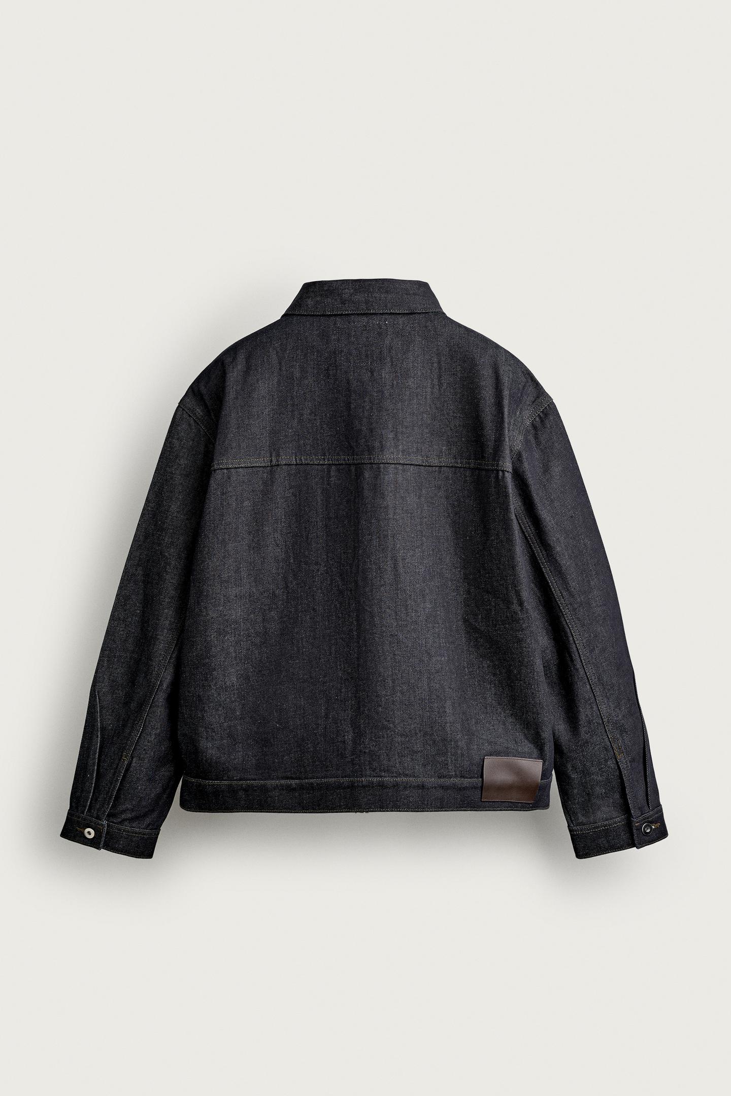 Мужская куртка Zara Fireman Clasp Denim Jacket, цвет: Индиго — фото 8