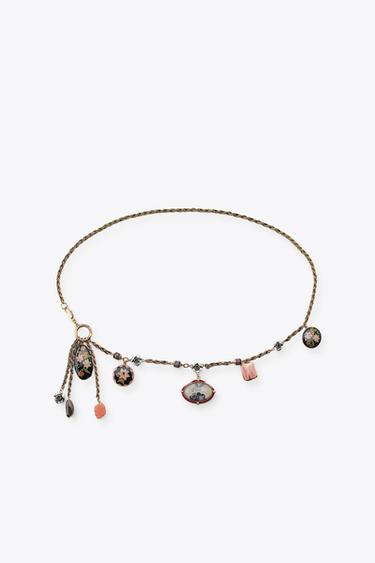 Zara RESIN CHARM LINK BELT - Golden - Image 0