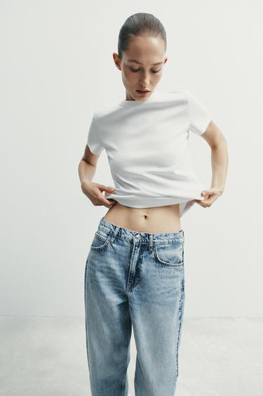 CAMISETA INTERLOCK MANGA CURTA - Branco da Zara