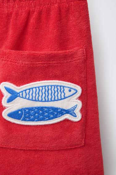 TOWEL-EFFECT BERMUDA SHORTS - Red by Zara - Image 3