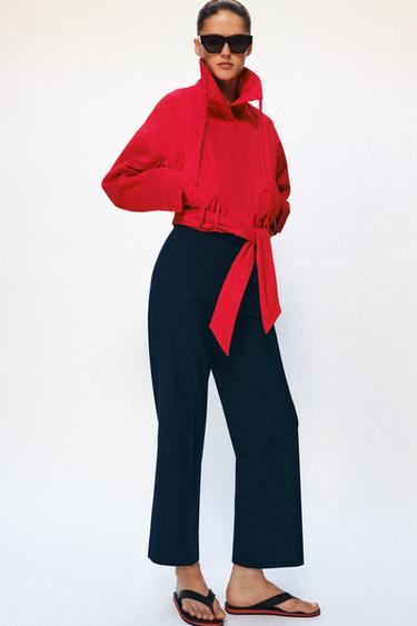 ZW COLLECTION BELTED JACKET - Bright red by Zara