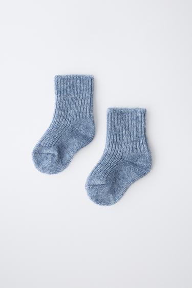 WOOL AND CASHMERE SOCKS - Blue marl by Zara - Image 3