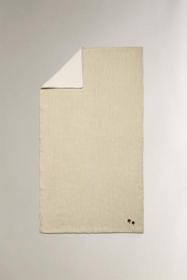 SERVIETTE DE BAIN BÉBÉ GAZE RAYURES - Vert / Écru de Zara - Image 3