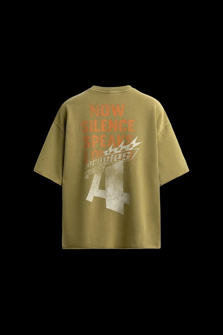 WASHED SWEATSHIRT WITH PRINTED TEXT