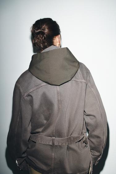 CAPUCHE BIMATIÈRE À CARREAUX - Marron clair de Zara - Image 2