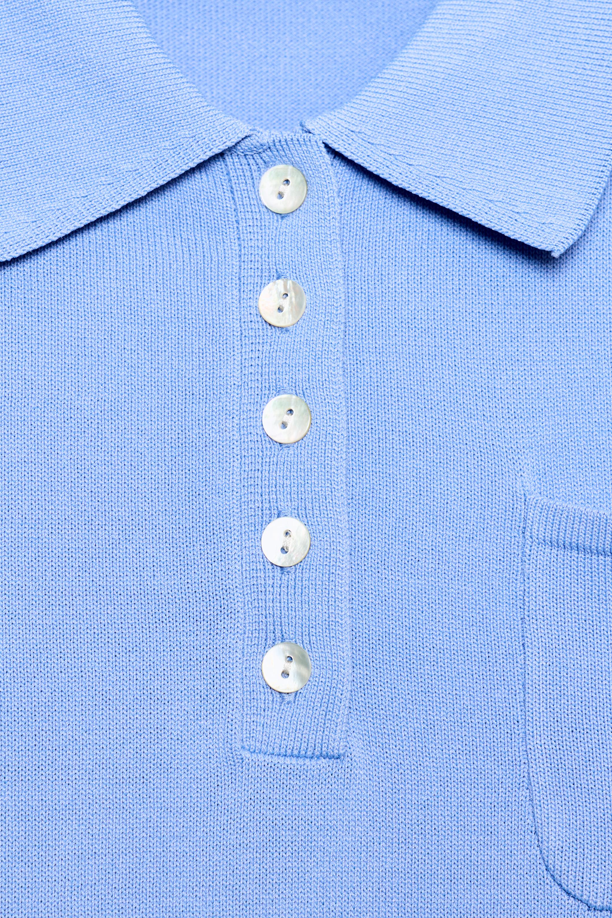 Zara KISA KOLLU TRİKO POLO görsel 6