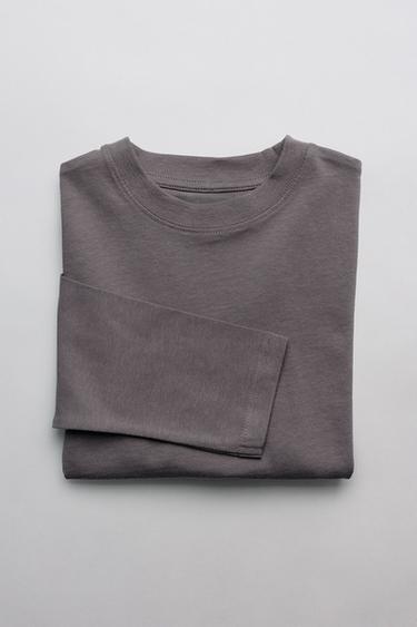 CAMISETA BÁSICA MEDIUM WEIGHT - Malva oscuro de Zara