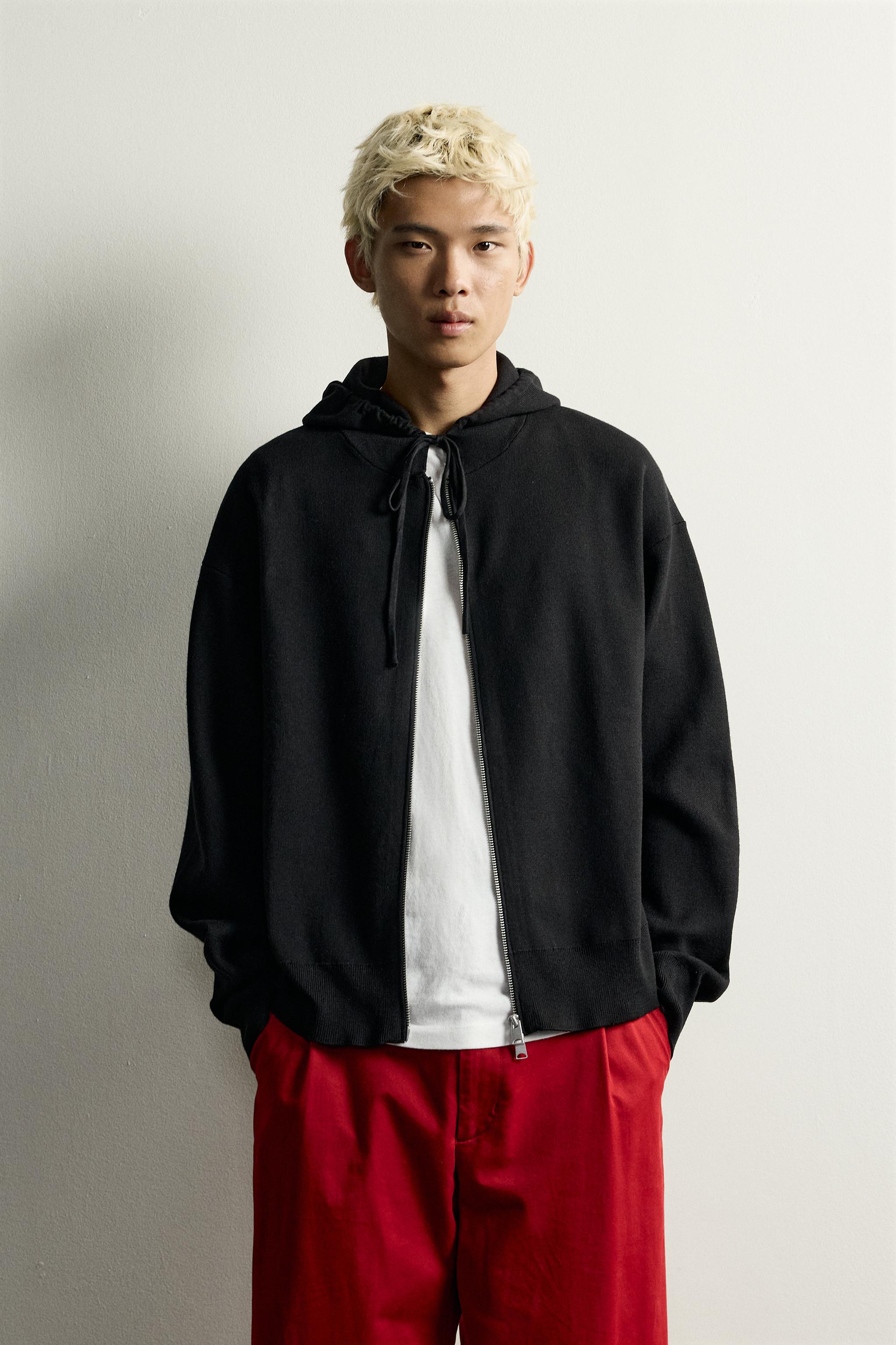 SOFT KNIT HOODIE — Black